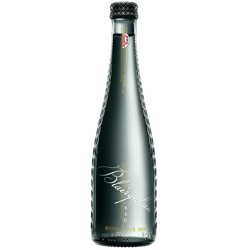 百岁山玻璃瓶本来旺苏打水气泡水原味348ml15瓶整箱弱碱性