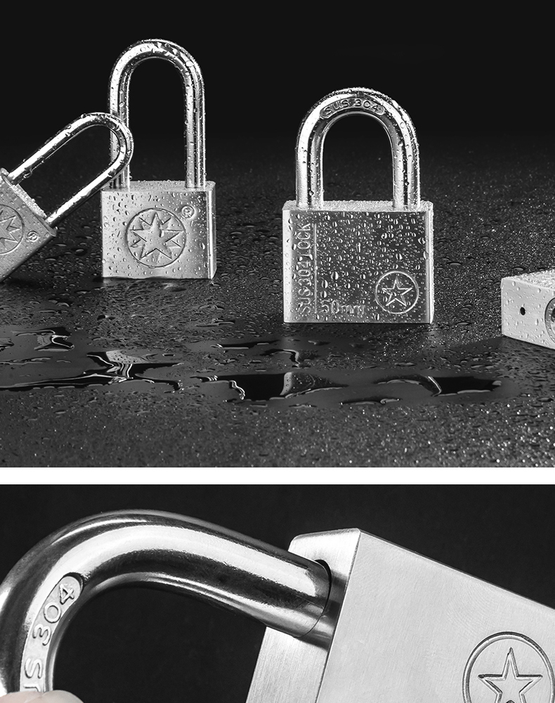 jingping不锈钢挂锁小号家用防撬防盗大门锁头户外防水防锈锁子宿舍