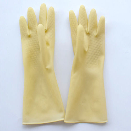 纯胶手套中厚款2双装s码小码牛筋天然乳胶手套加厚耐用耐磨家务手套