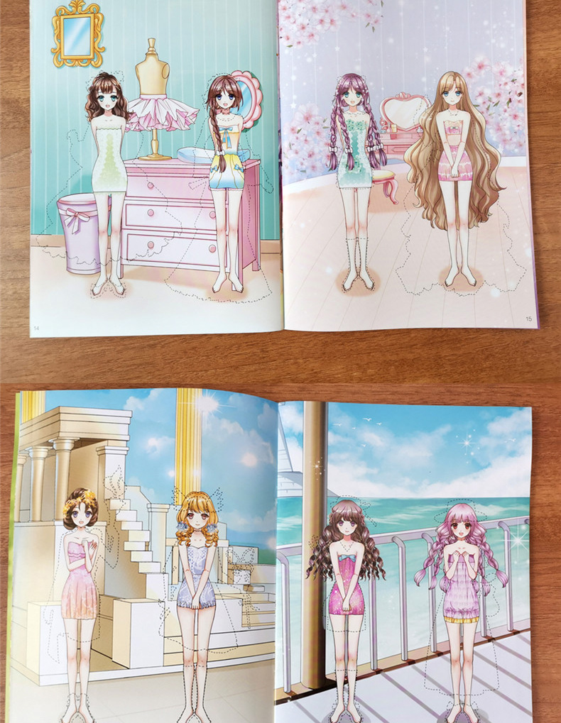 诺森正版美少女变装贴纸书大本公主换装百变衣橱小女孩手工贴画0一35