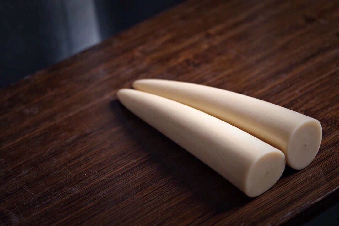 保真天然猛犸象牙摆件乳牙尖素牙雕刻摆件办公室文玩牙雕饰品直播间选