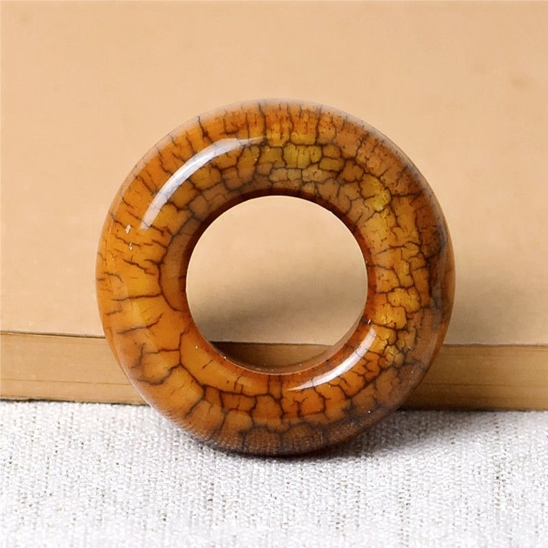 跑环骨圈子戒指吊坠文玩古玩项链diy菩提配饰 耗牛骨圈子内径17-18mm