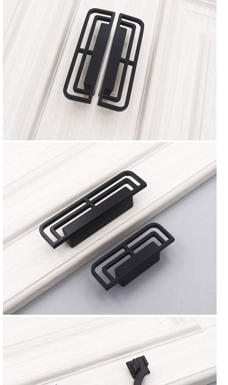 哑黑色古典新中式柜门拉手橱柜鞋柜抽屉吊柜吊坠拉环把手简约对称3303