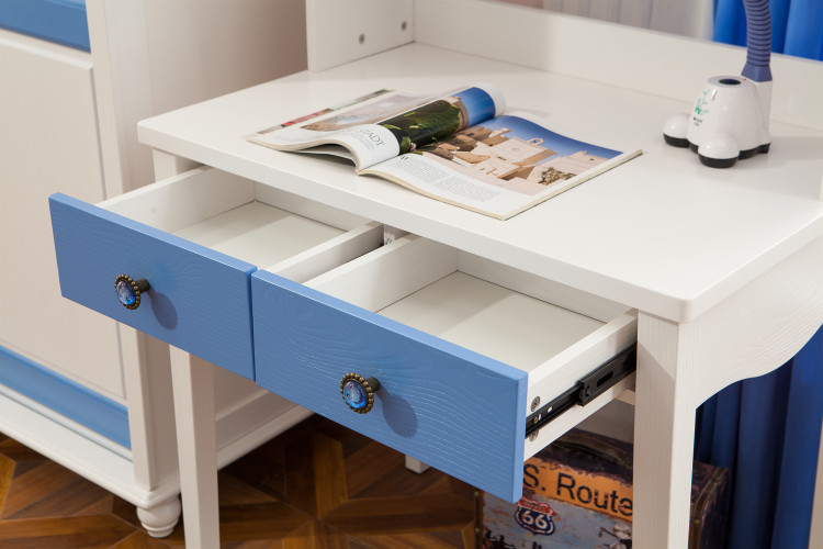 寻木匠实木学习书桌书柜组合男孩蓝女孩粉写字桌80cm公分直角电脑桌