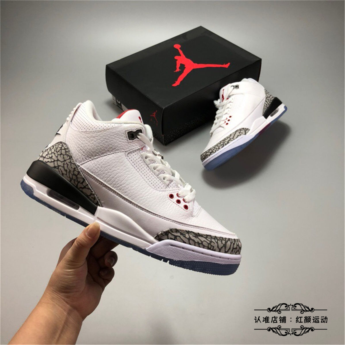 aj3男鞋飓风乔3黑水泥男鞋女鞋手稿玫瑰金aj白水泥篮球鞋运动鞋冬