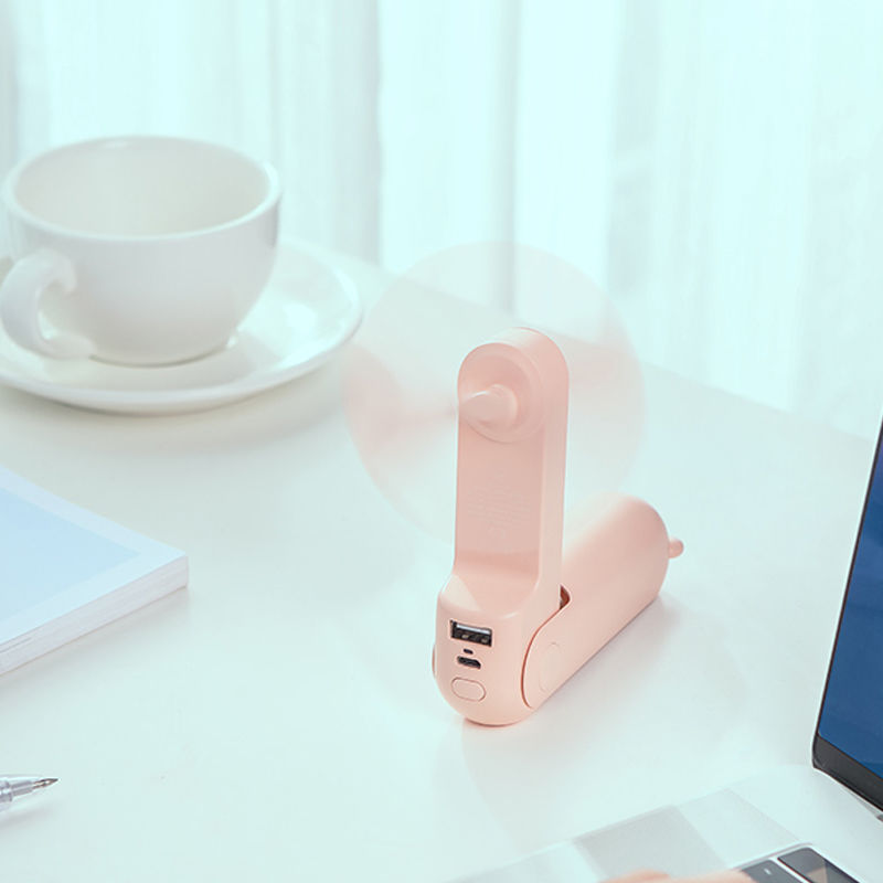 几素小熊手持小风扇可充电迷尼随身便携式usb折叠充电宝小型扇