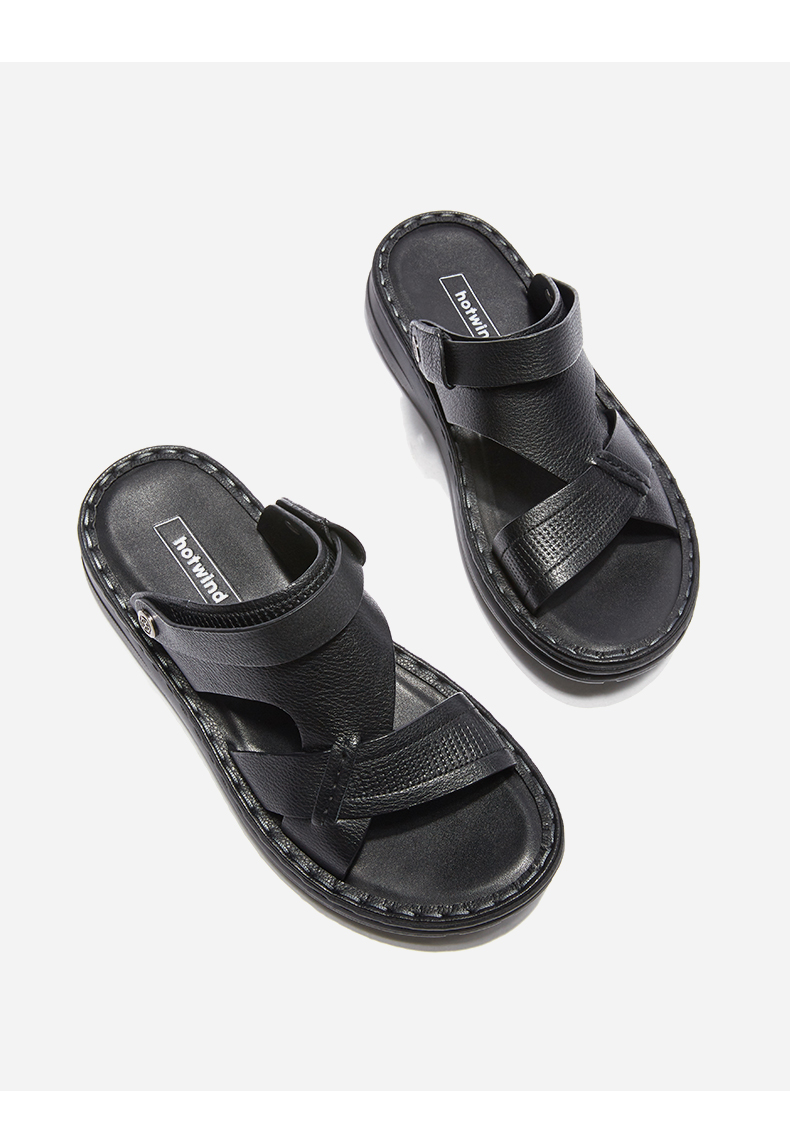 热风hotwind学院风男士时尚凉鞋厚底青年沙滩鞋h64m9202