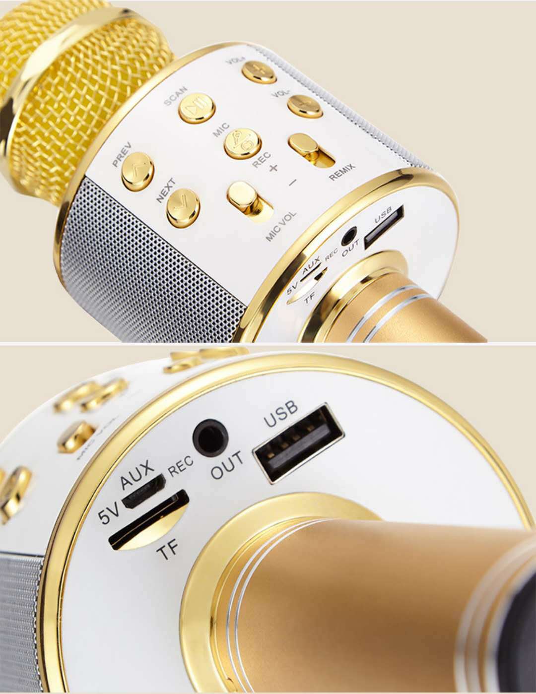 手机k歌麦克风ws858无线蓝牙k歌宝ktv直播话筒迪程