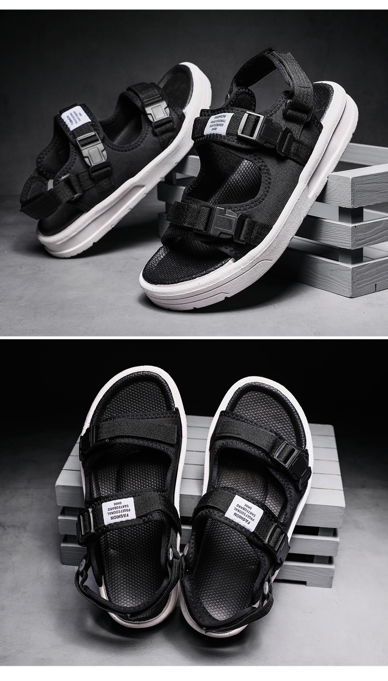 男童凉鞋2021新款夏季黑色儿童学生中大童两穿凉拖沙滩鞋男孩鞋子