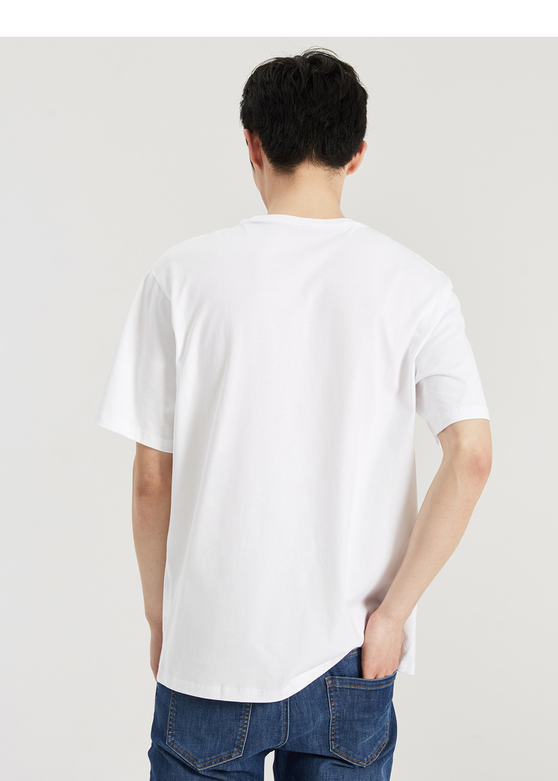 1件25折价573mecity男装时尚撞色短袖男士白色t恤打底衫