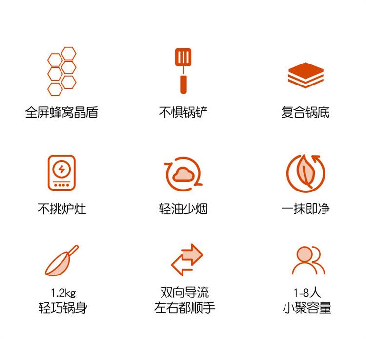 炒菜锅不粘锅无油烟电磁炉炒锅家用铁锅煎锅平底锅燃气灶26cm复合底
