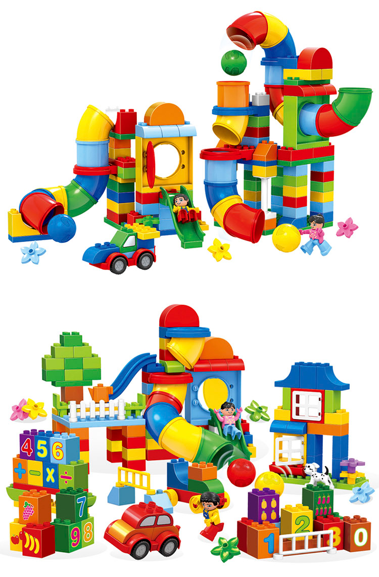 兼容乐高邦宝大颗粒管道早教积木水管幼儿园游戏儿童玩具拼装9076