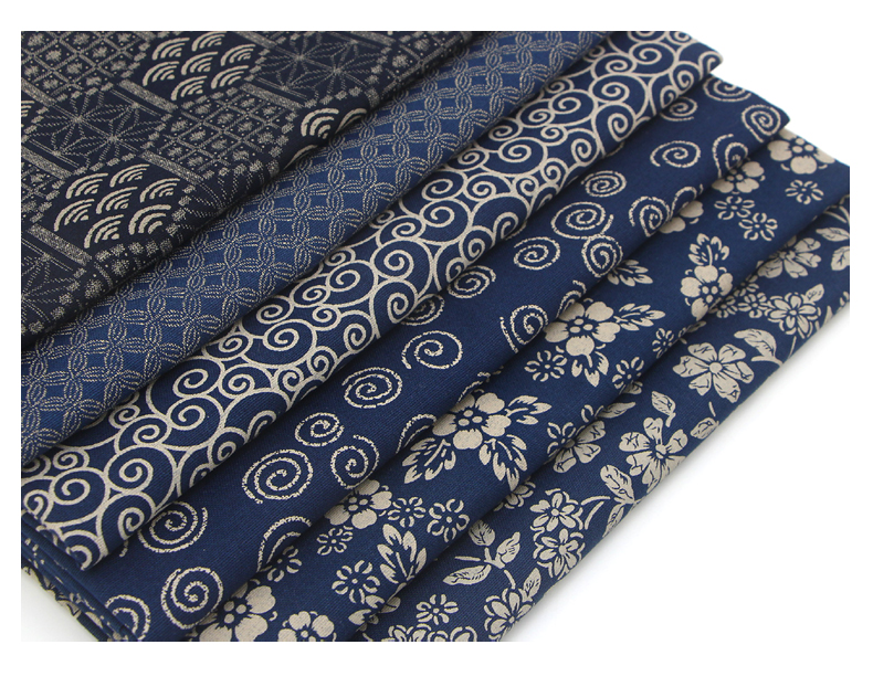 波浪半码45cm易想布到日系和风刺子绣面料手工diy布料家居服装娃娃