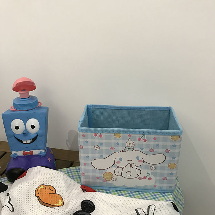 韩版卡通玉桂狗无纺布折叠收纳盒学生少女心宿舍桌面化妆品储物盒大耳