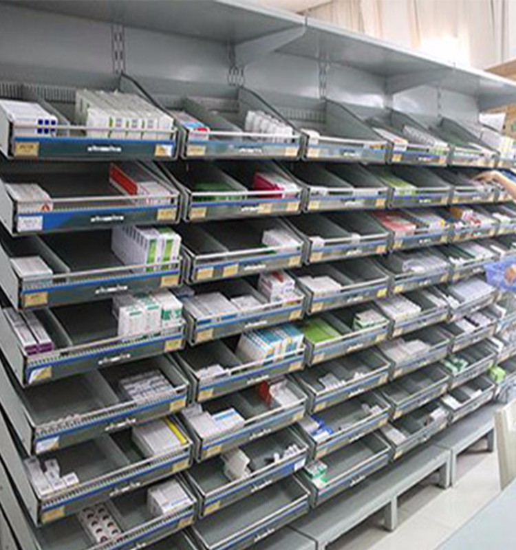 单面架医院药房用摆药架诊所药品柜货架双面抽拉式旋转药盘架时尚简约