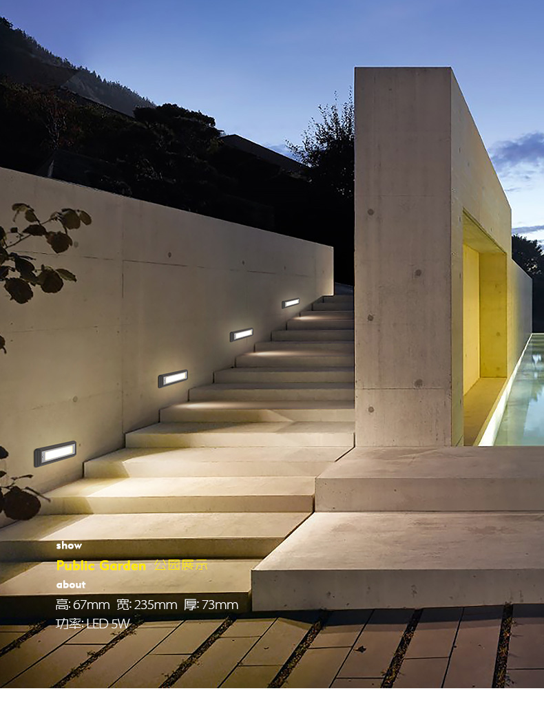 楼梯踏步灯户外灯简约埋地灯防水防尘景观庭院花园灯室内外墙角灯中精