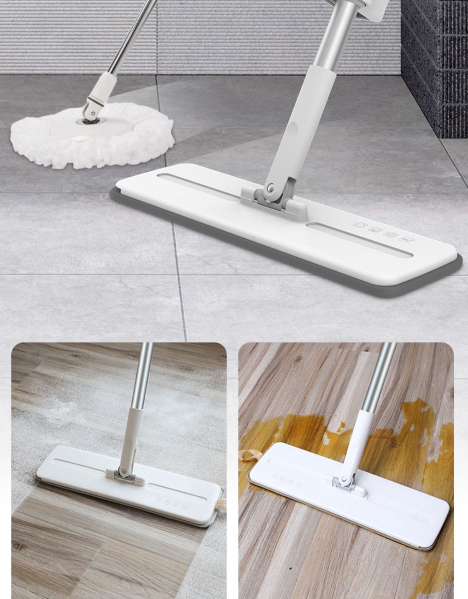 三维工匠拖把免手洗平板拖把家用一拖净瓷砖地懒人地拖干湿两用拖布