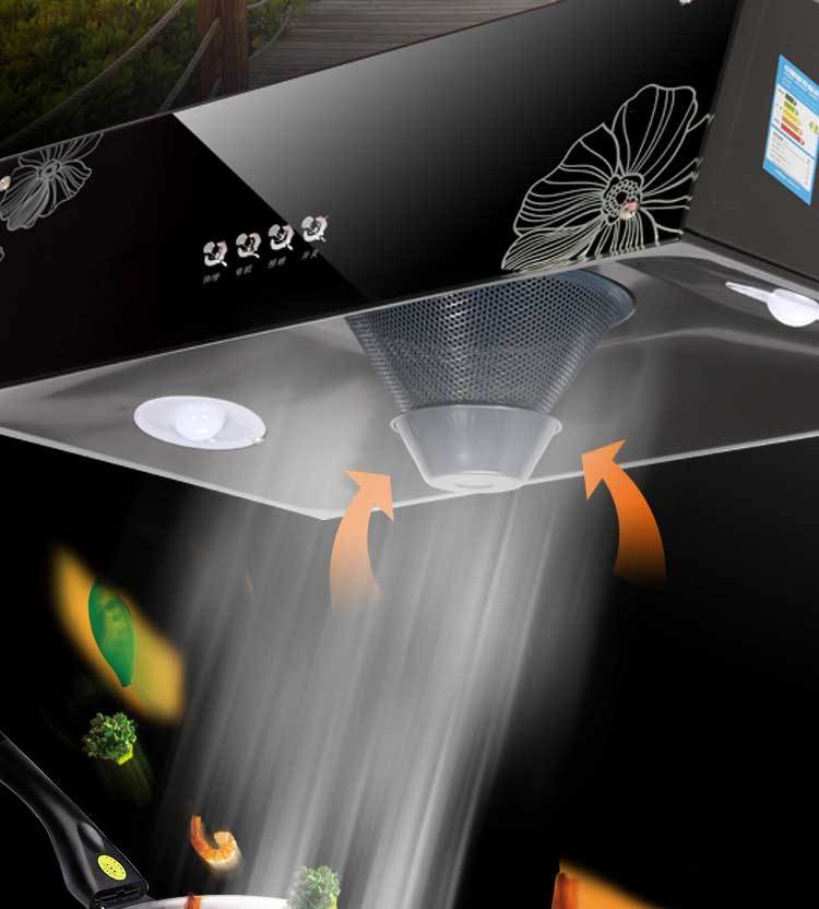 上菱家用吸油烟机中式吸顶厨房小型抽油烟机壁挂式浅罩型yq0115上门