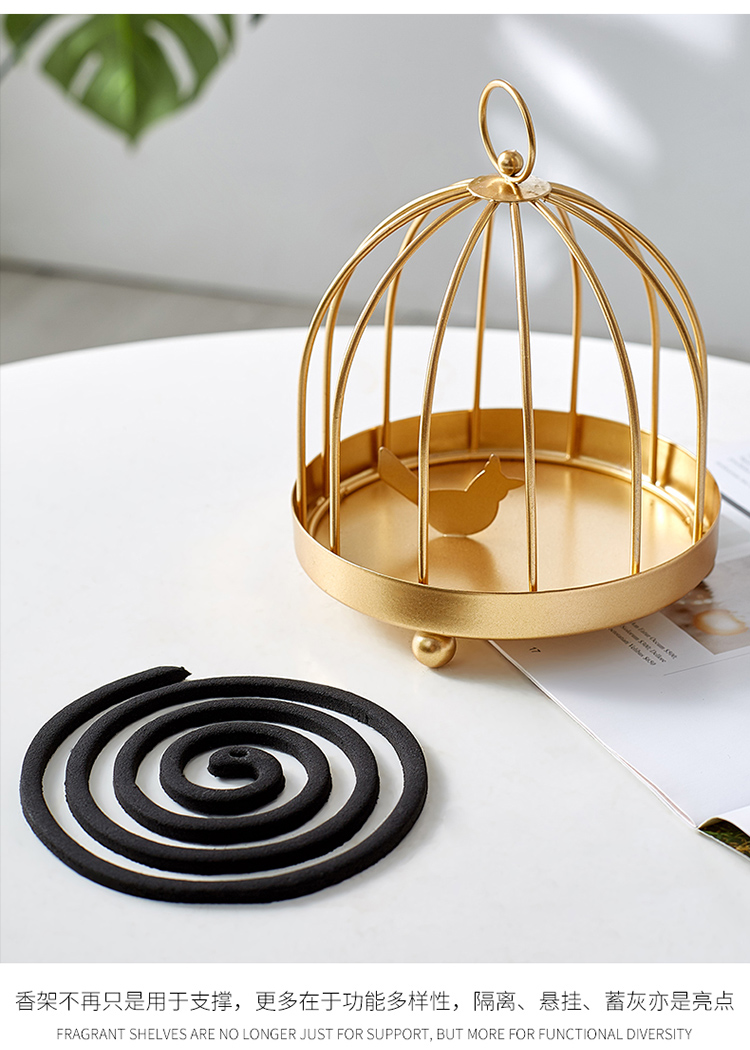 创意鸟笼蚊香架家用多功能可悬挂带盖手提蚊香盒托盘防火可悬挂鸟笼