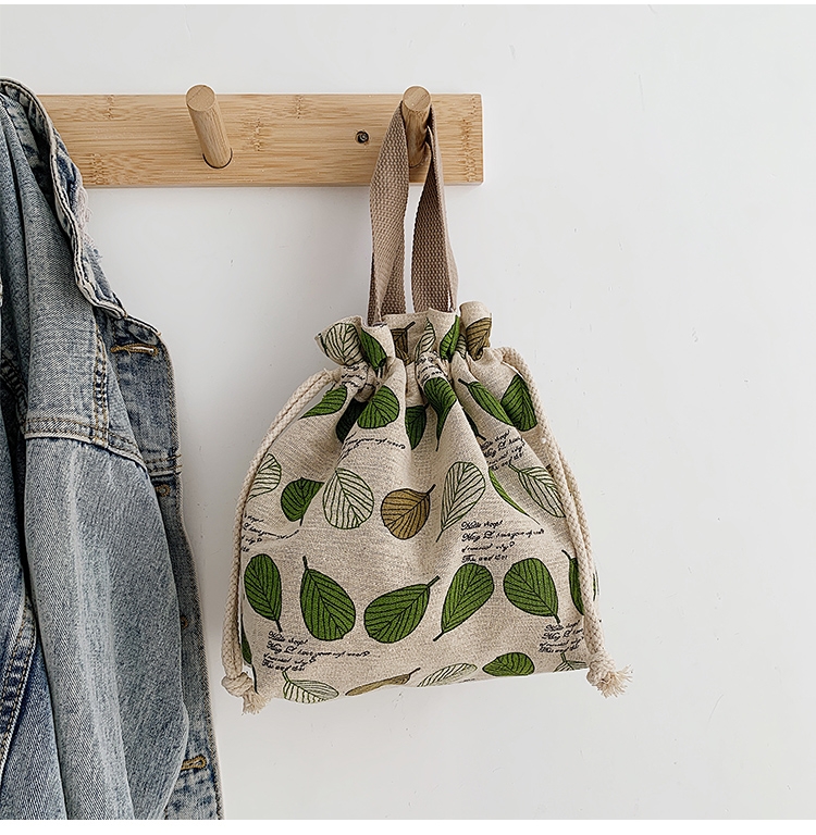 法耐日式手提包女小包百搭帆布新款收纳气质布包可爱饭盒便当包包