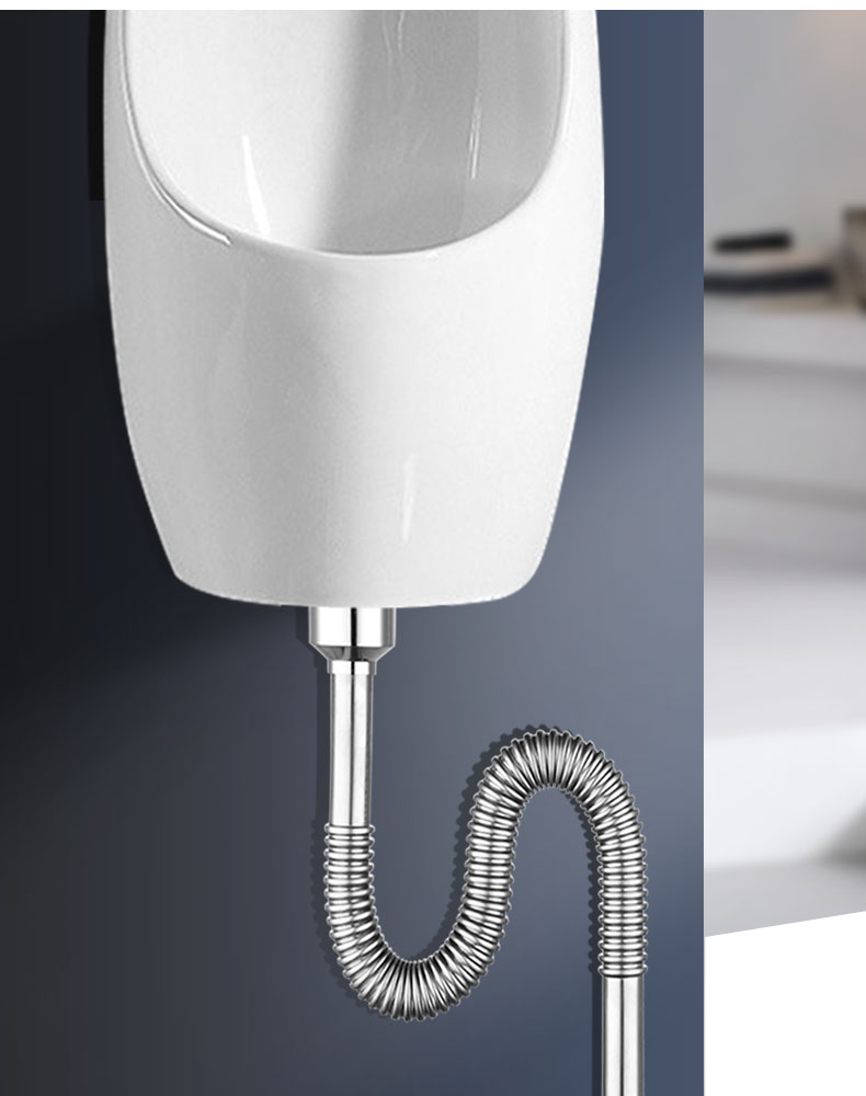 小便池下水管不锈钢小便斗下水管挂墙式小便池防臭道壁挂斗s弯排尿器