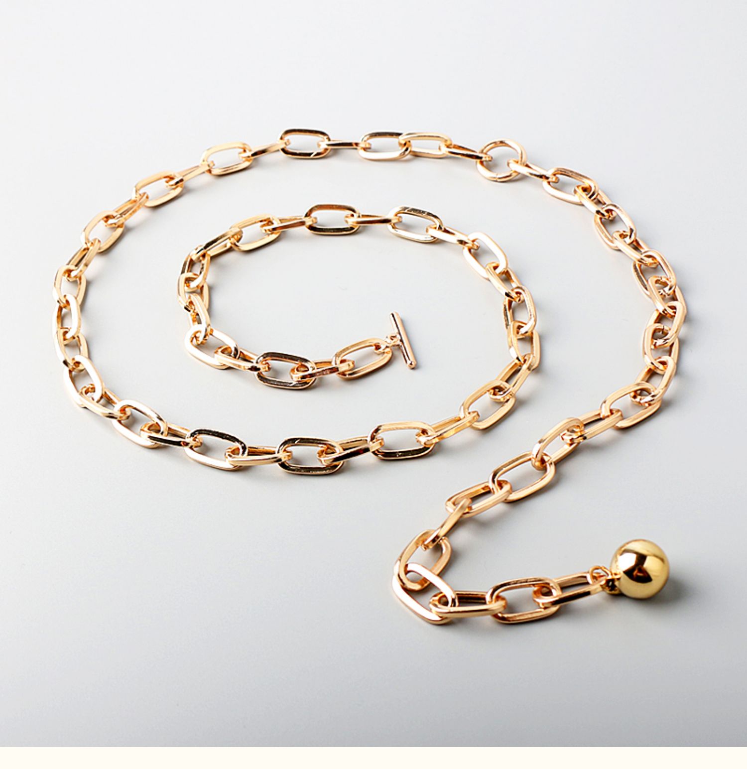 金属腰链女细配裙子简约百搭链条腰带装饰连衣裙时尚胖mm加长裙带金色