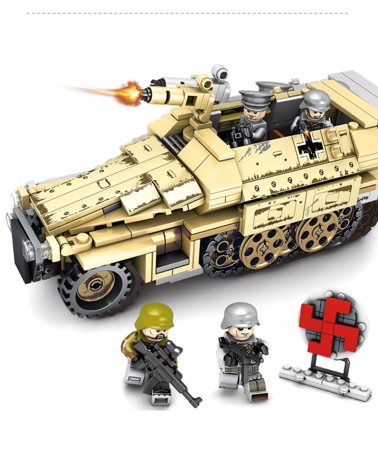 森宝新品兼容乐高军事钢铁帝国德国装甲车男孩积木玩具101321