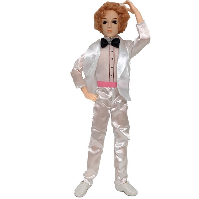 男芭比娃娃3d真眼珠32厘米男孩实身关节衣服王子新郎西装肯换套装 黑