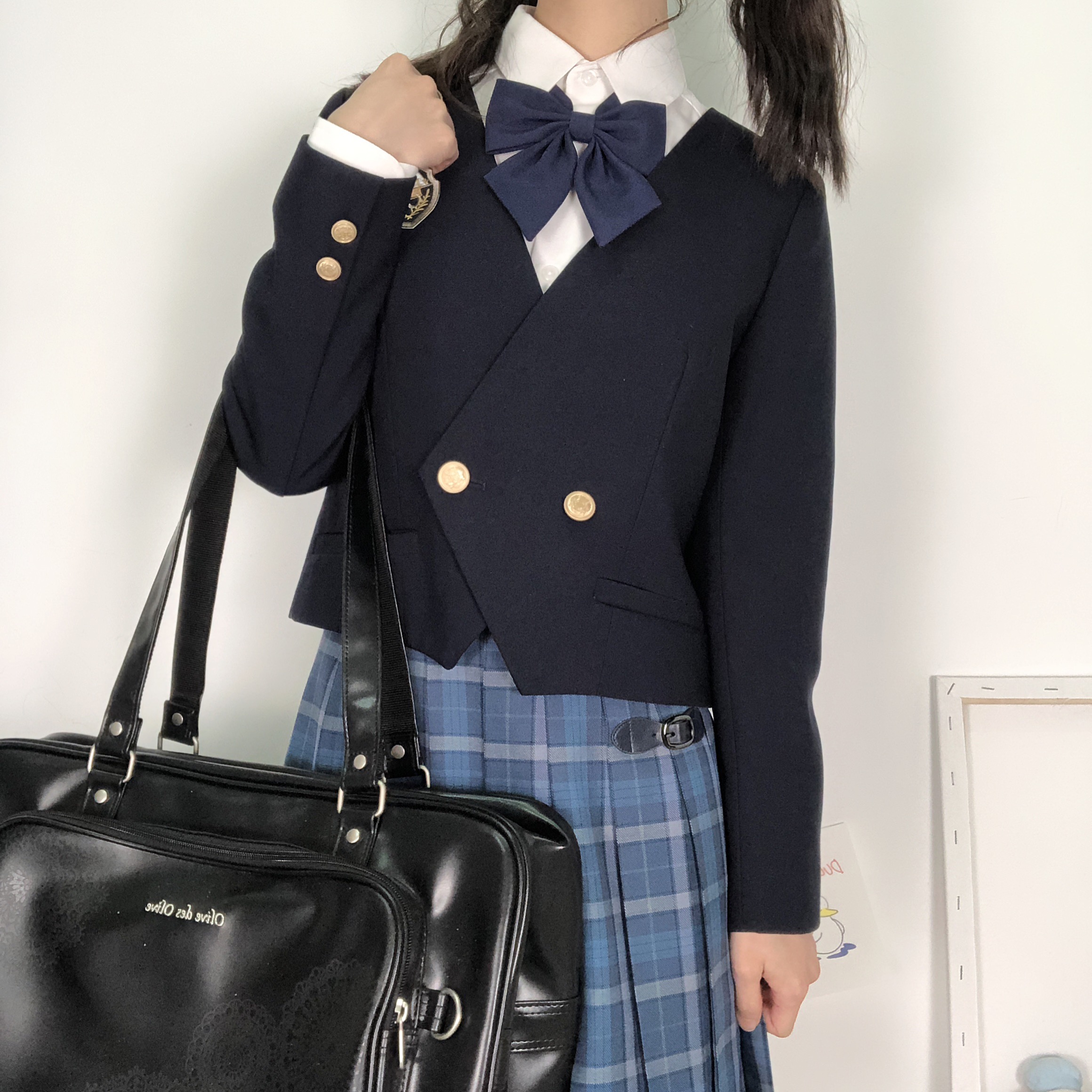 new lakeshindek jk制服s羽根纯色斜角学生领结西服水手服毛衣配饰