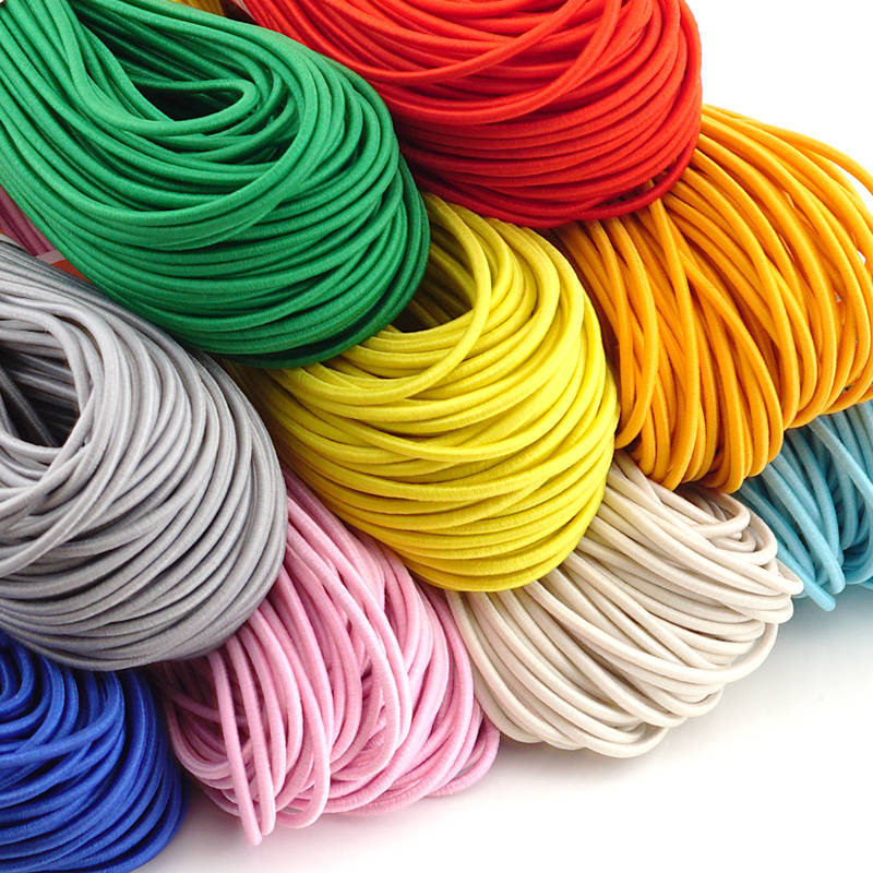 出极家居 松紧带辅料黑色橡皮筋高弹力绳彩色跳皮筋细牛筋绳圆形可