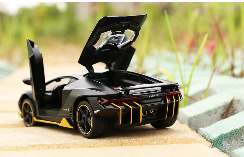 兰博基尼lp770跑车合金车模开门回力儿童玩具车男孩仿真汽车模型