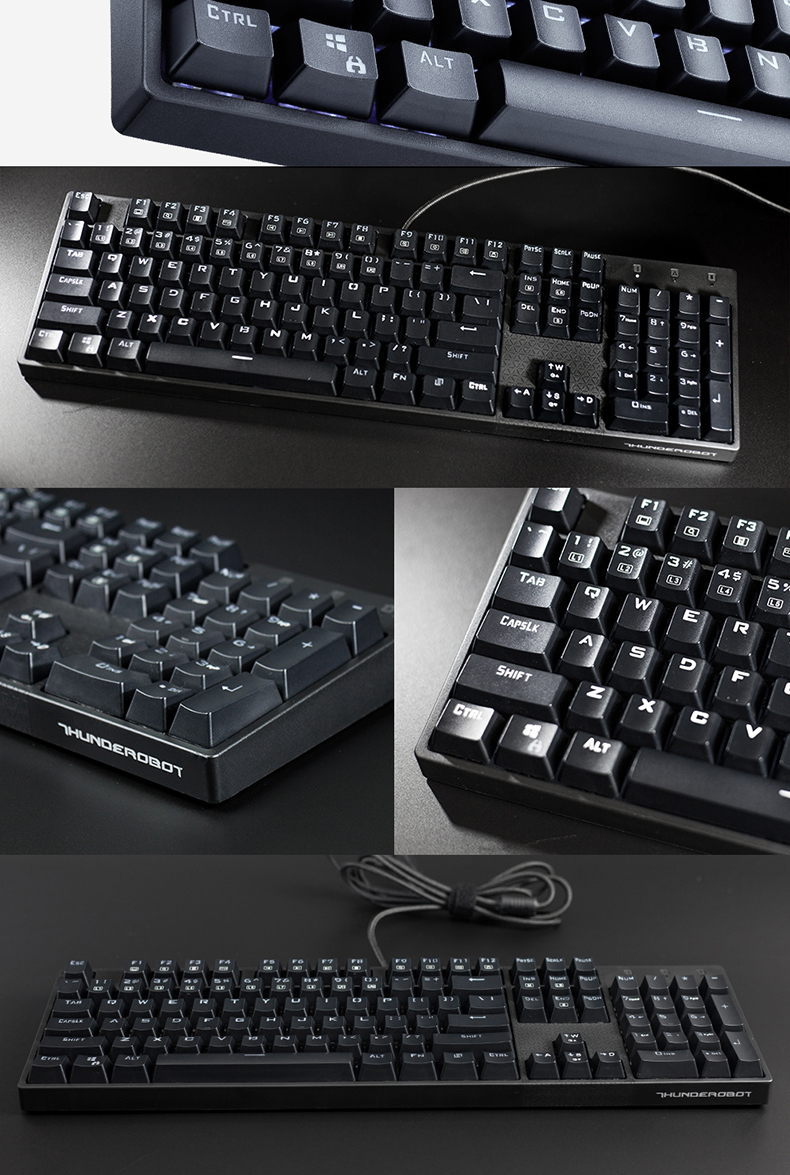 雷神thunderobotk30cb黑色有线机械键盘雷神k30cb青轴全键无冲抗压