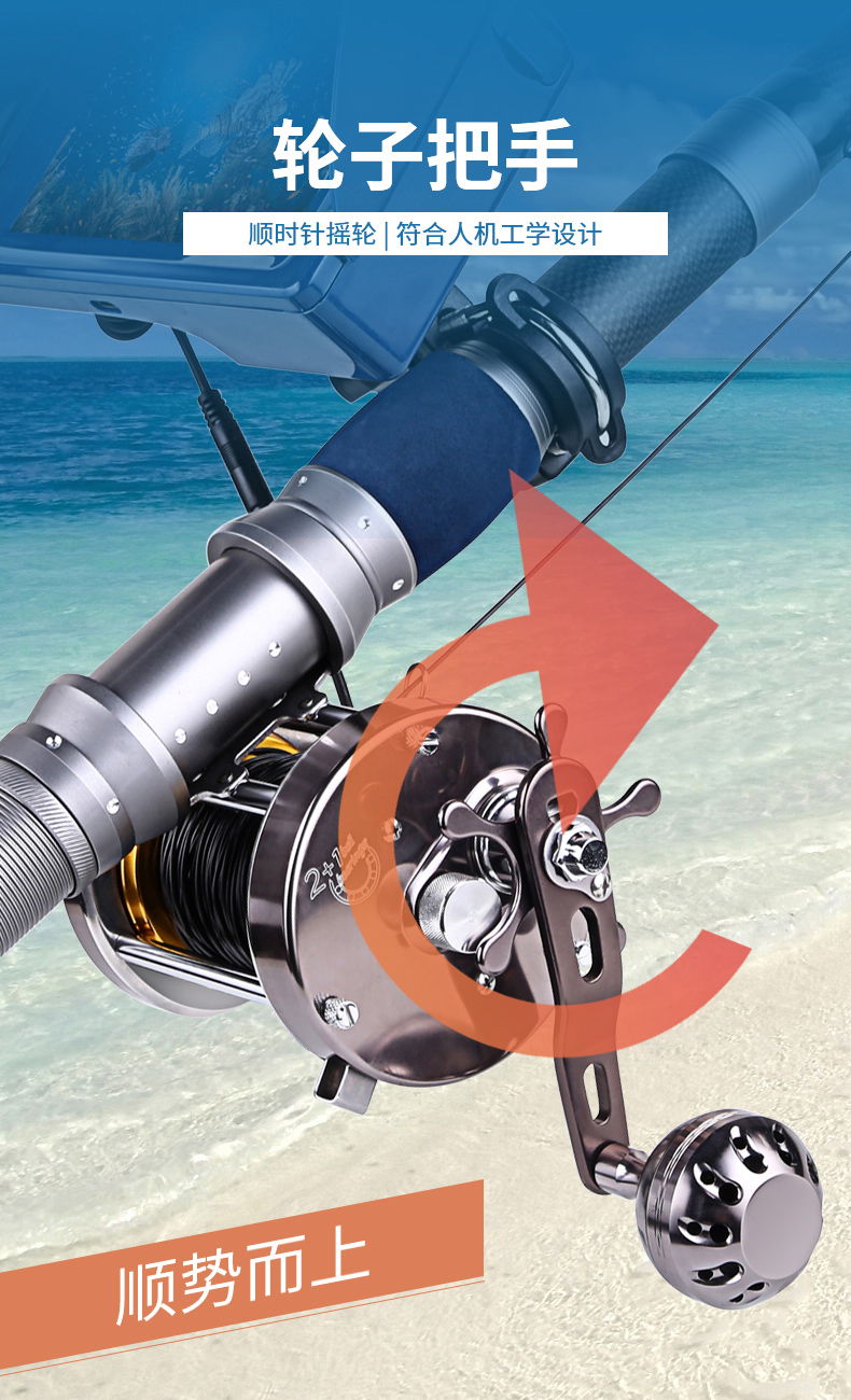 新款夜视可视鱼竿带防水屏高碳素鱼竿金属右手轮高清夜视摄像头42米