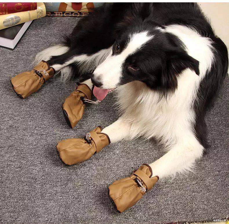 《厂家直供大狗鞋宠物防水鞋狗狗防雨鞋宠物鞋子大狗大型犬金 热情红