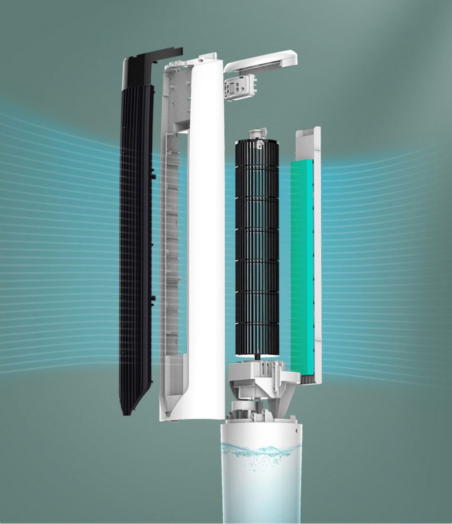 先锋电风扇水冷塔扇家用塔式空调扇落地扇立式加水冷风扇