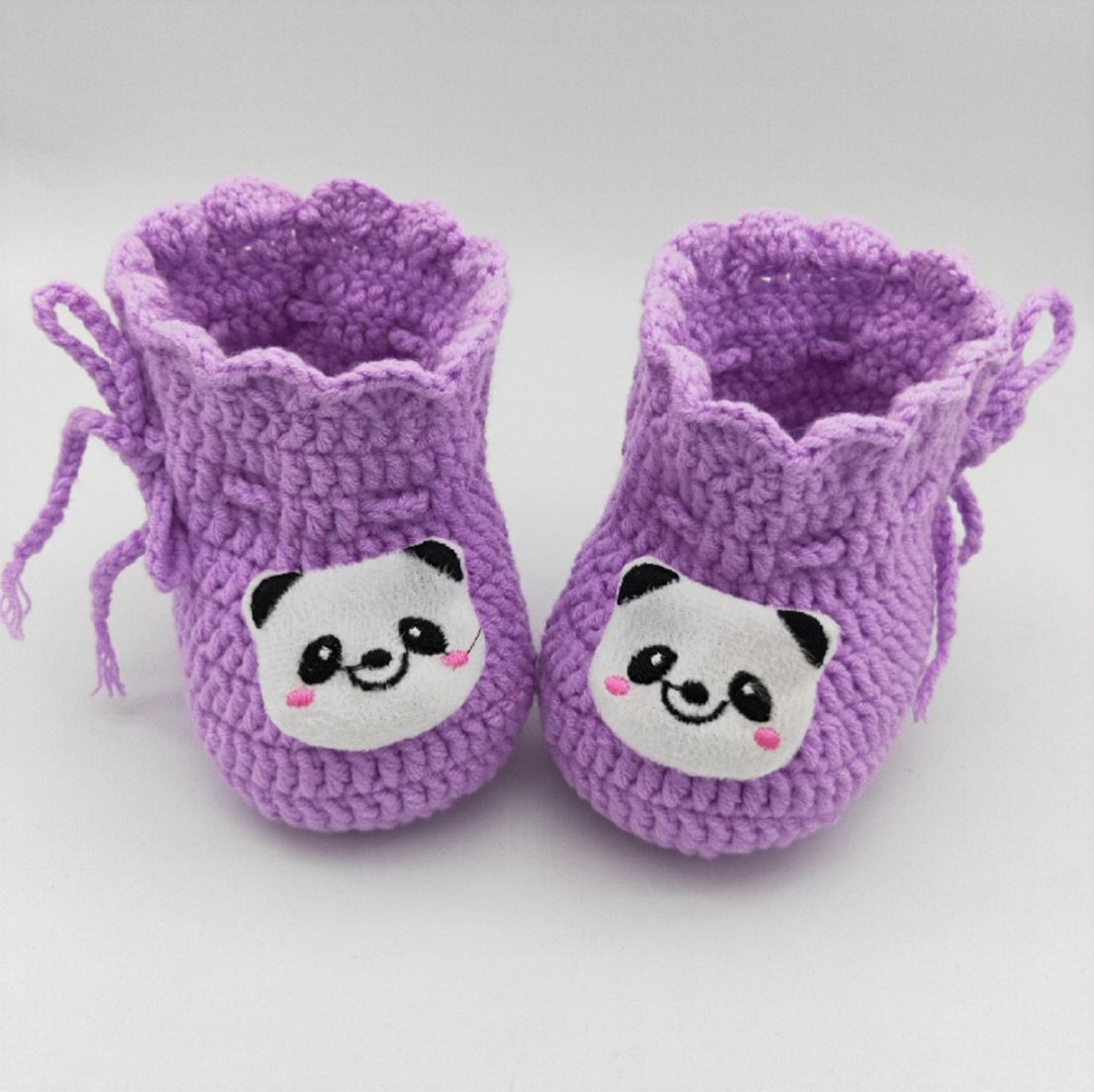 纯手工编织新生婴儿套脚包脚连脚棉裤保暖鞋手钩宝宝毛线鞋冬季款