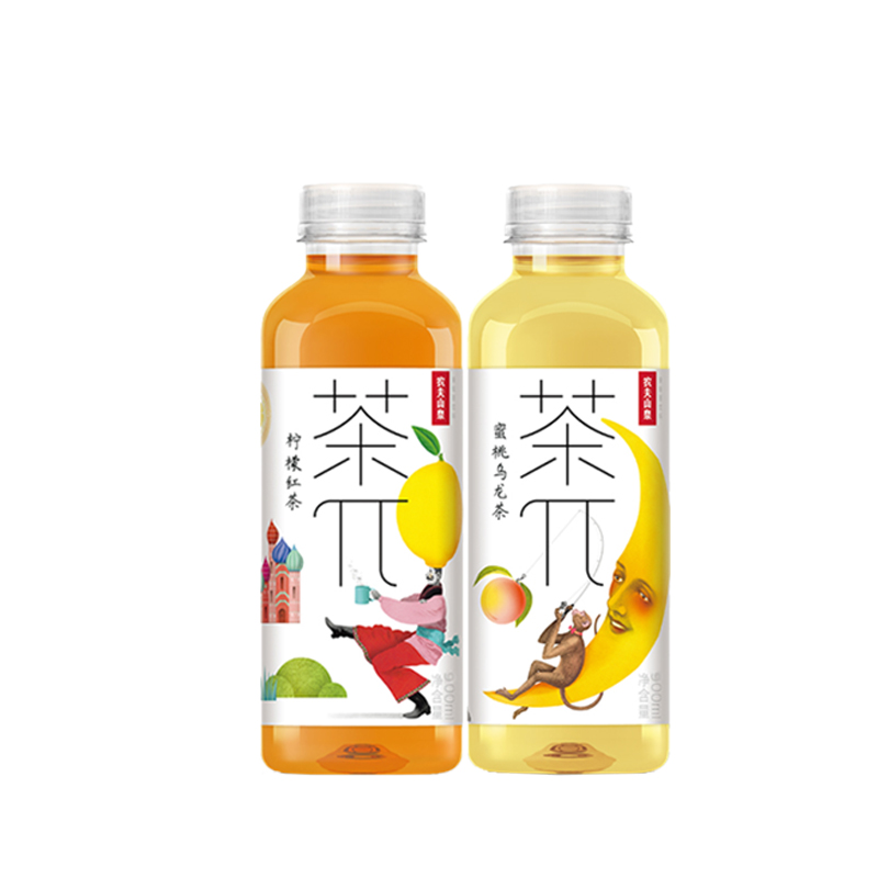 农夫山泉茶兀饮料水900ml12瓶大包装柠檬红茶蜜桃乌龙茶混合备注口味