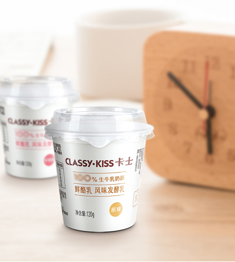 卡士classykiss原味鲜酪乳120g6杯草莓鲜酪乳120g6杯风味发酵乳低温