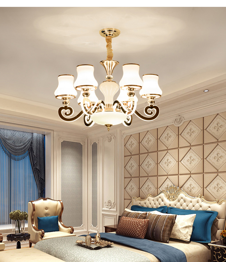 后现代灯臂发光简欧吊灯 欧式客厅灯简欧风格吊灯水晶后现代简约卧室