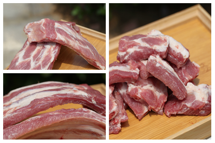 有检疫证附调料带骨五花肉2斤新鲜猪肉可切块猪肋条肉猪肉生鲜非冻品