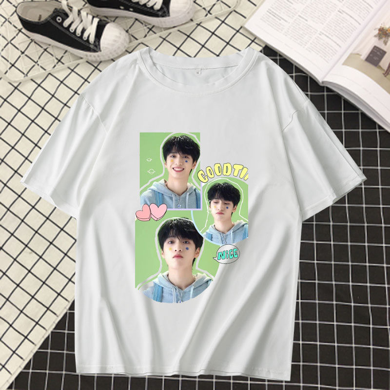 短袖t恤女夏季新款tnt严浩翔同款明星应援服宽松大码学生打底衫男