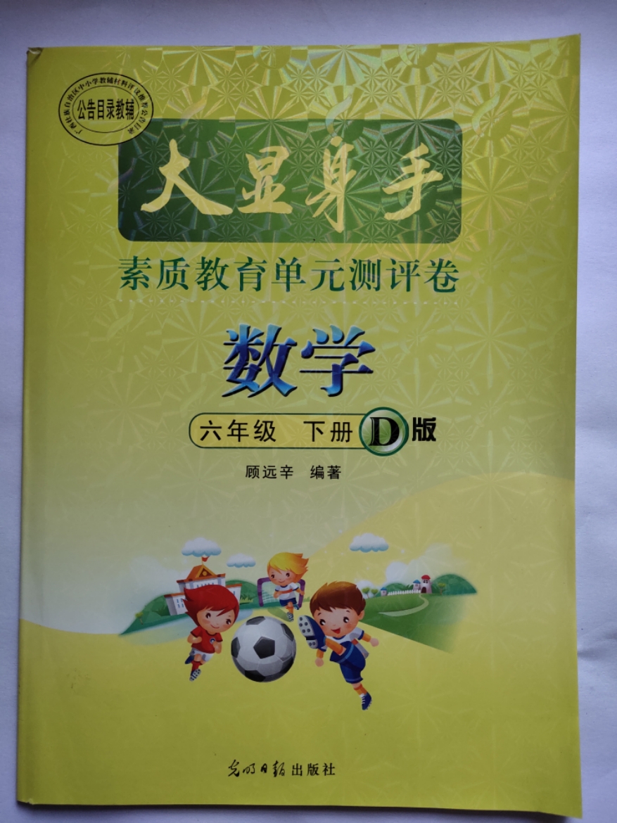 质量保证2019年大显身手素质教育单元测评卷六年级下册数学d版配人教