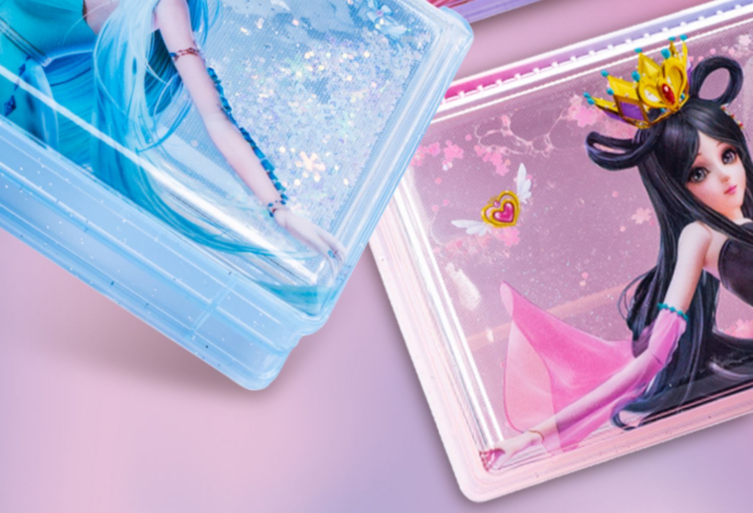 喻娄叶罗丽文具盒女创意20年新款小学生流沙的公主冰公主笔盒儿童幼儿