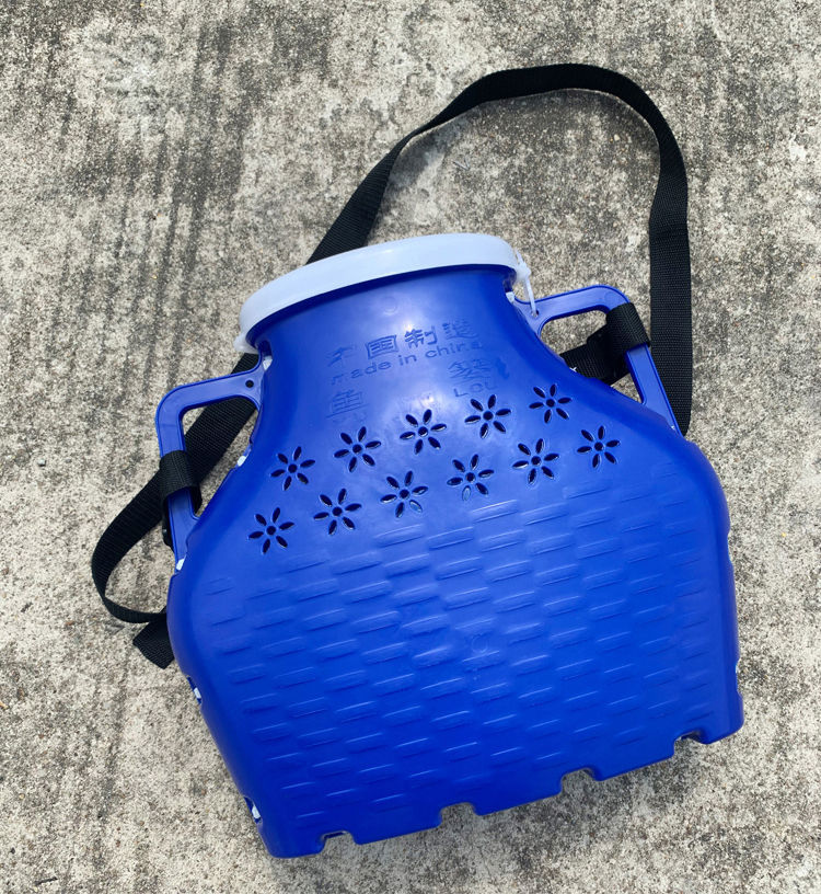 10升不漏水款绿色鱼篓塑料装鱼篓捕泥鳅黄鳝鱼桶鱼笼鱼桶渔具赶海钓鱼