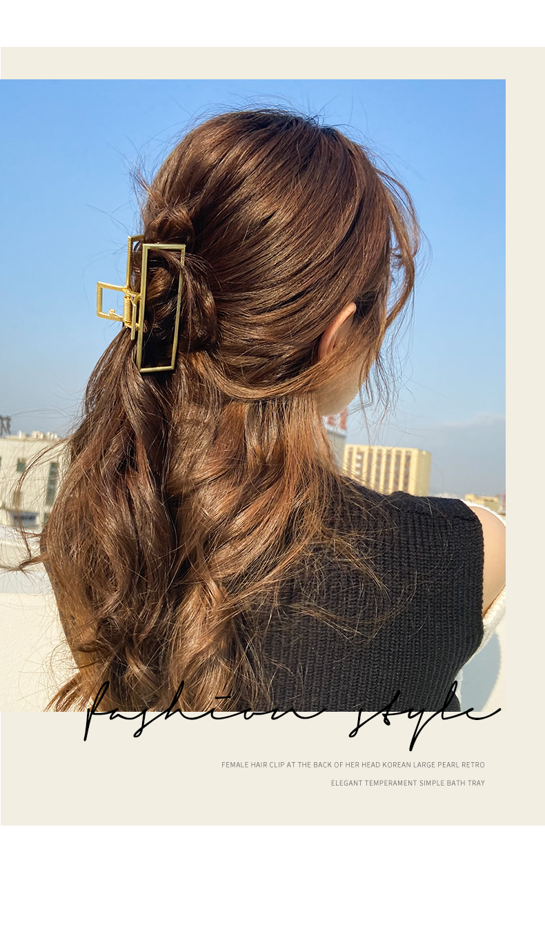 鲨鱼夹法式复古金属盘发发夹后脑勺头发夹子抓夹大号韩国优雅气质蝴蝶