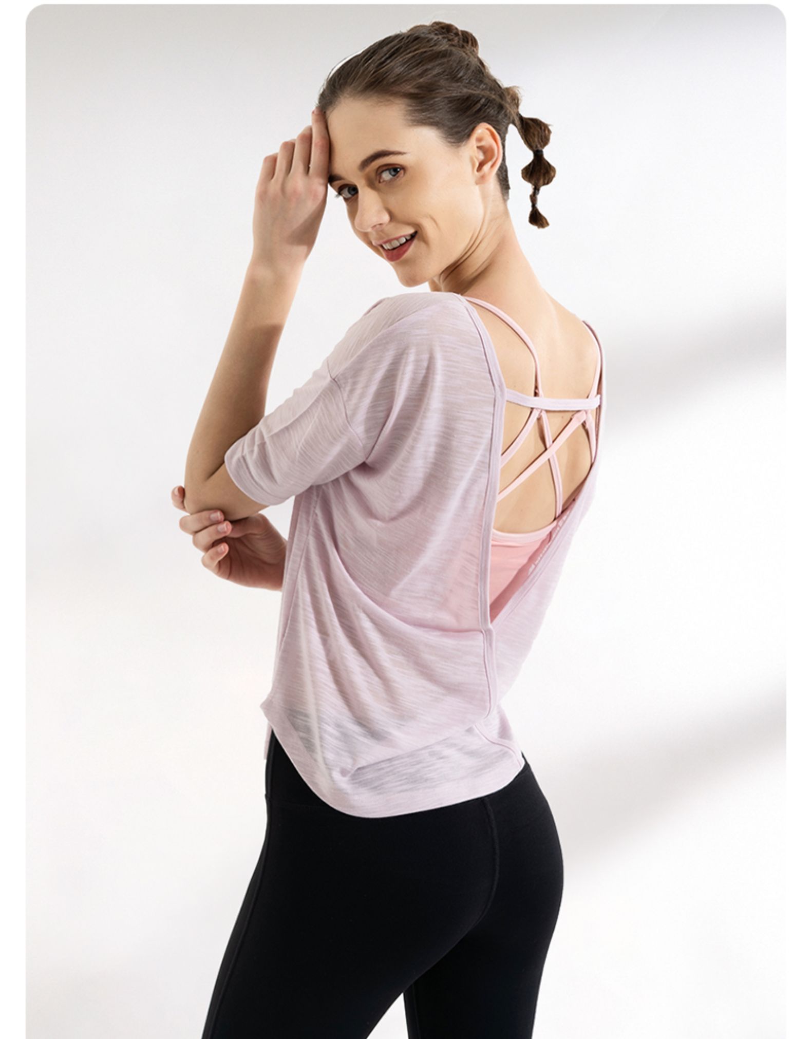 运动上女宽松显瘦瑜伽服女跑步罩衫速干t恤短袖训练身服夏天