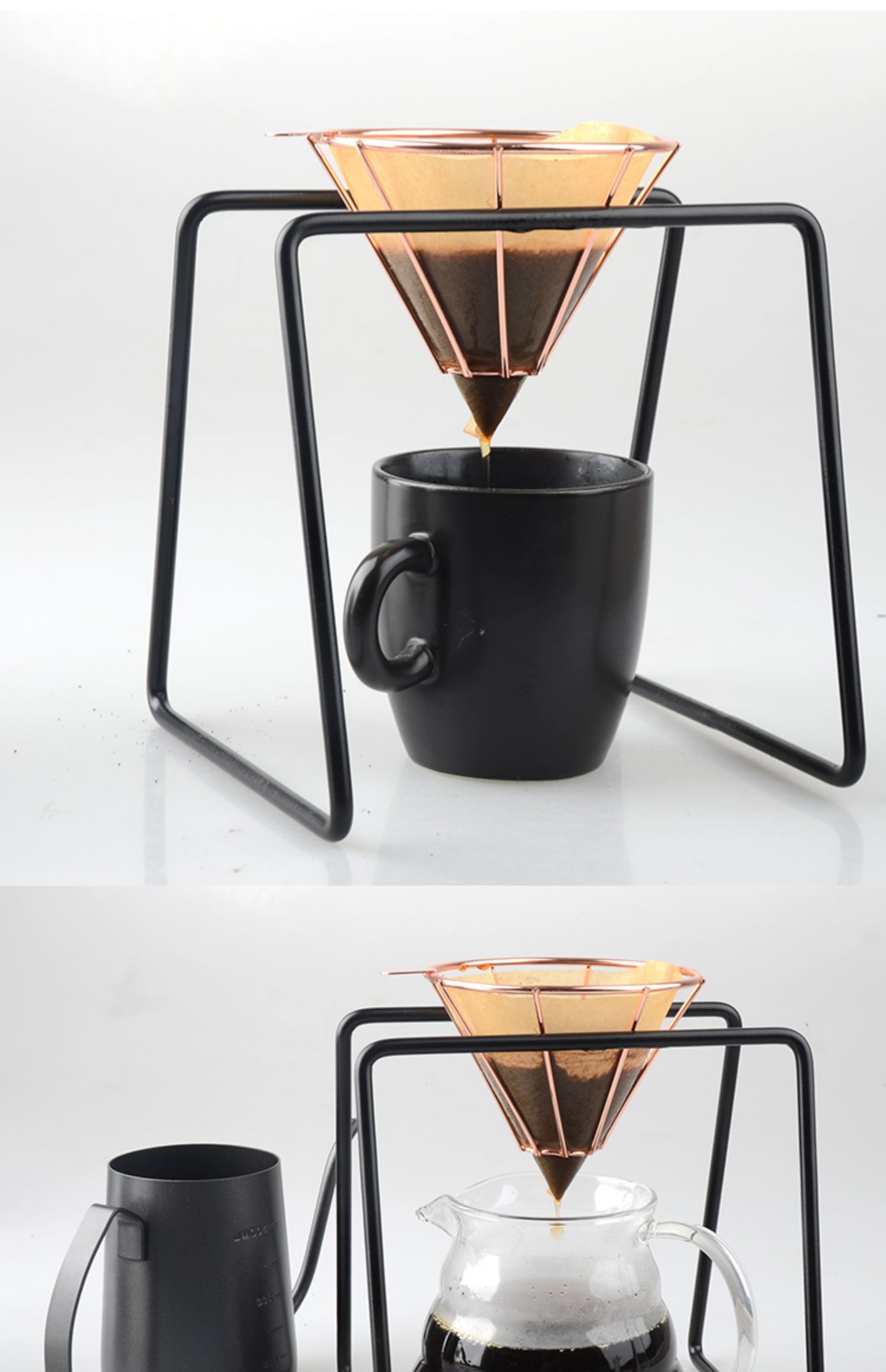 金属咖啡过滤网家用滴滤式简易漏斗黄铜