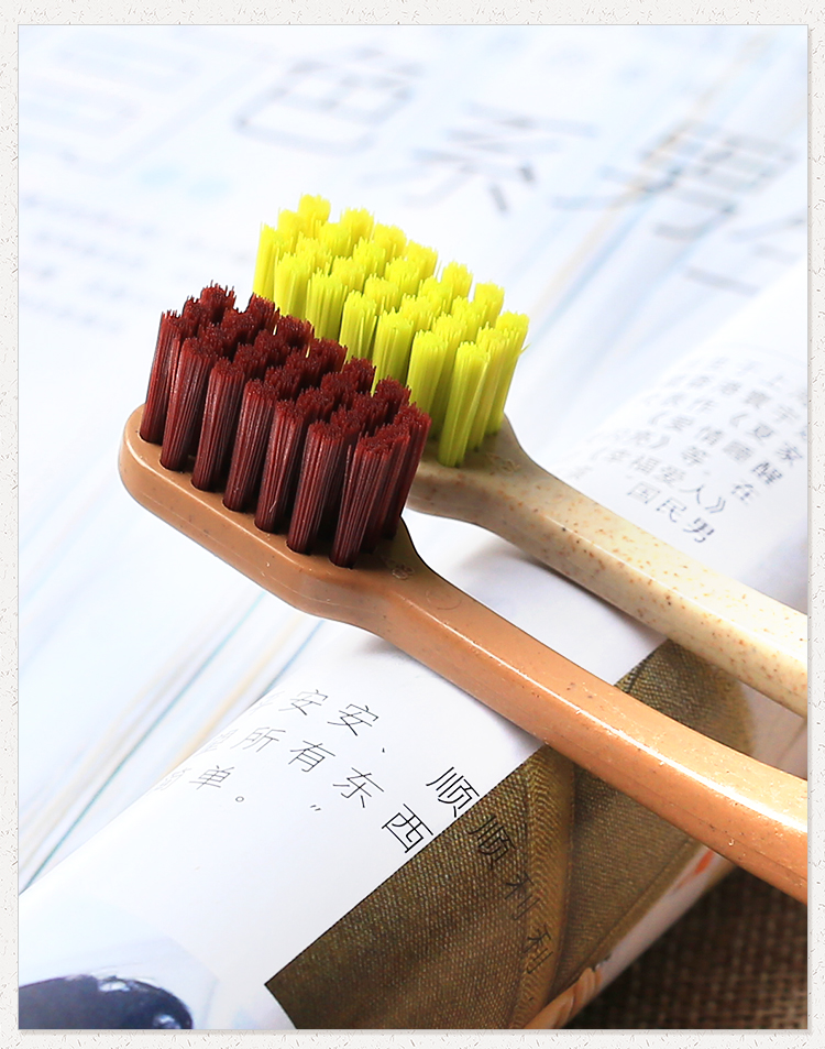 牙刷硬毛可洁可净成人中硬毛牙刷男士中头去渍烟渍小麦桔梗通用家庭装