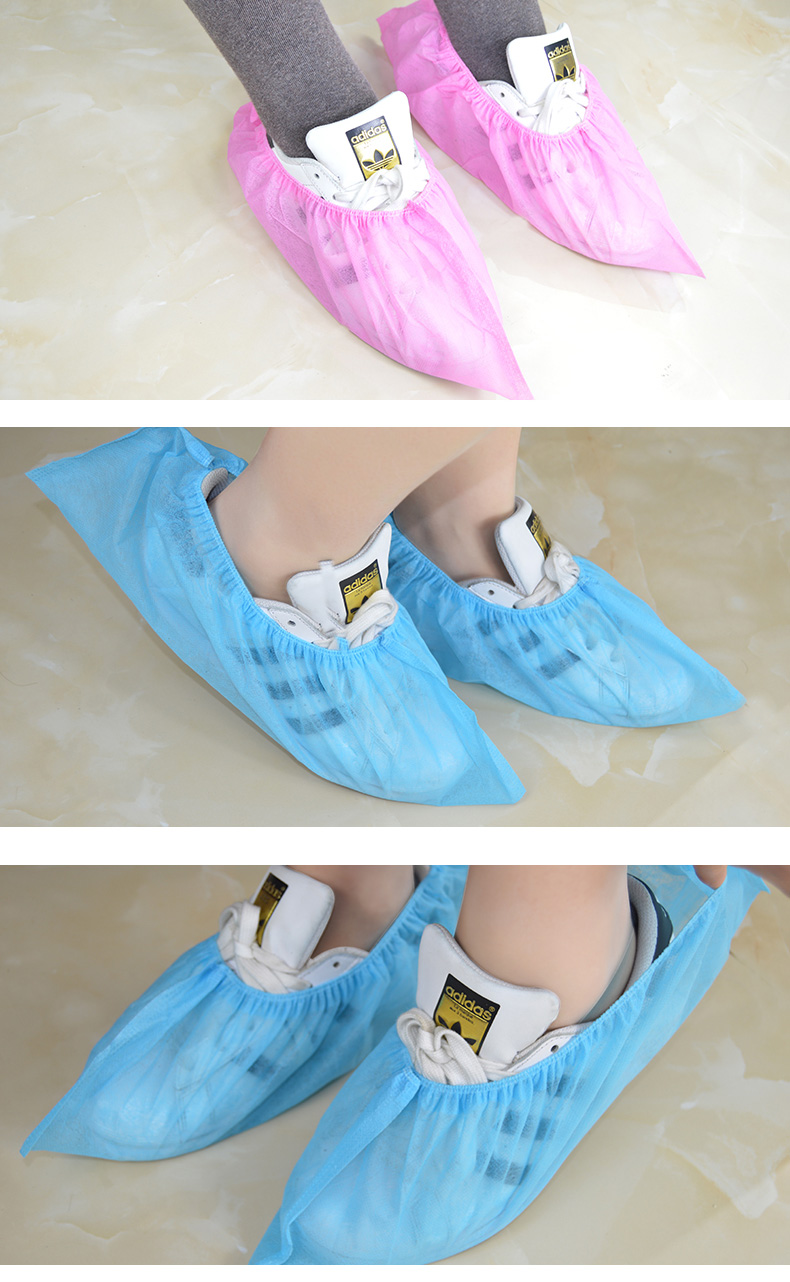 一次性鞋套家用加厚耐磨底机房学生室内无纺布防滑脚膜套jing ping