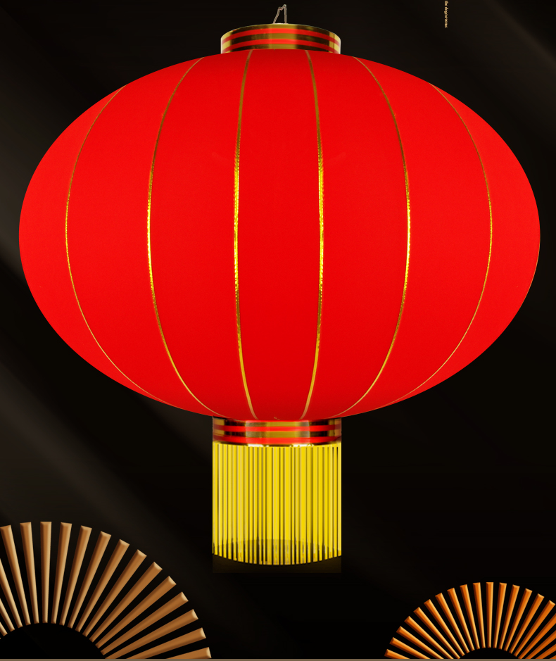 三维工匠大红植绒灯笼户外防水铁口广告灯笼节日灯笼挂饰新年装饰灯笼
